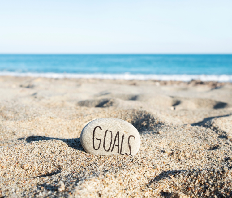 goals rock on beach